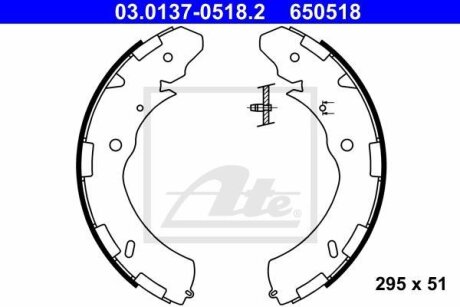 Гальмівна колодка FIAT FULLBACK MITSUBISHI L200, L200 / TRITON, PAJERO SPORT II 2.2D-3.5 11.05- ATE 03.0137-0518.2