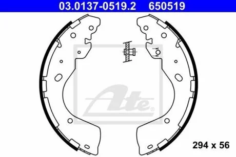 - Гальмівні колодки до барабанів ATE 03.0137-0519.2