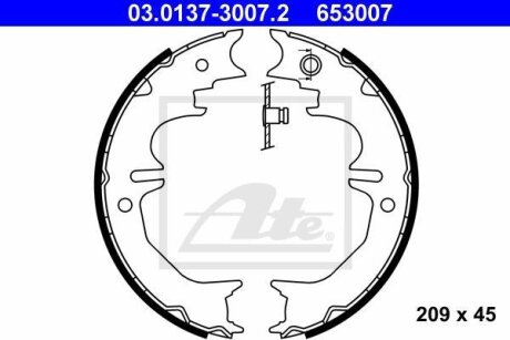 Колодки тормозные TOYOTA LAND CRUISER J120/J150 барабан. ATE 03.0137-3007.2