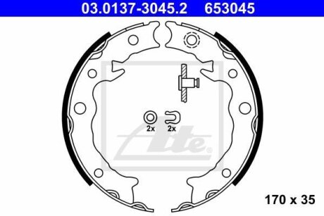 Колодки тормозные SUBARU IMPREZA/XV/FORESTER 12- задн.барабан. ATE 03.0137-3045.2