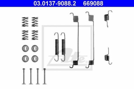 Комплект монтажный тормозных колодок RENAULT/PSA LOGAN/SANDERO/CLIO/206 98- барабан. без ABS ATE 03.0137-9088.2
