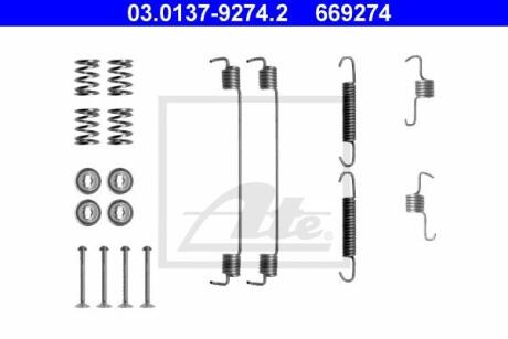 Комплект монтажный тормозных колодок RENAULT LOGAN/SANDERO/CLIO барабан. ATE 03.0137-9274.2