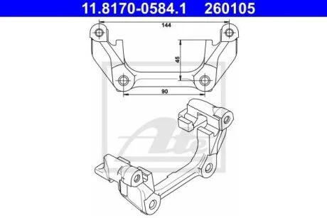 - Комплект кріплення скоби гальмівного супорта ATE 11.8170-0584.1