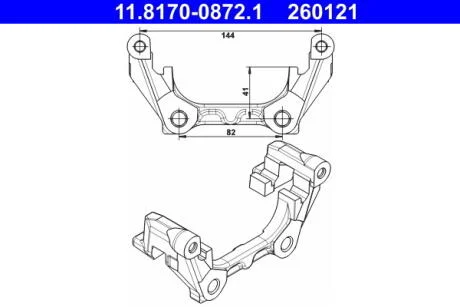 Скоба, супорт гальма задн RENAULT ESPACE IV, LAGUNA, LAGUNA II, LAGUNA III, VEL SATIS 1.5D-3.5 03.01- ATE 11.8170-0872.1