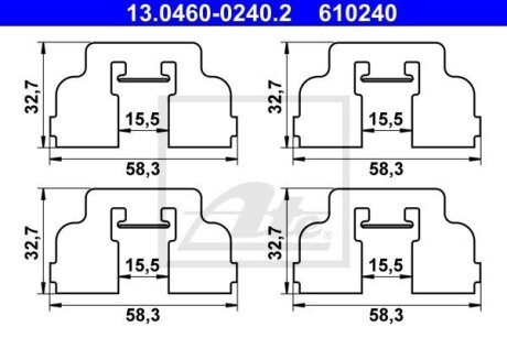 Комплектуючі для гальмівних колодок ATE 13.0460-0240.2