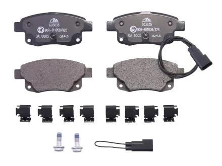 Комплект гальмівних колодок задн (з комплектуючими з гвинтами гальмівного супорта), FORD TRANSIT, TRANSIT TOURNEO 2.2D-3.2D 04.06-12.14 ATE 13.0460-3835.2