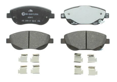 Комплект гальмівних колодок передн (з комплектуючими), TOYOTA AVENSIS, VERSO 2.0D/2.2D 11.08-10.18 ATE 13.0460-5615.2