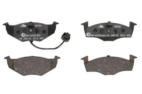 Комплект гальмівних колодок передн, SKODA FABIA I, FABIA I PRAKTIK, FABIA II, FABIA II PRAKTIK VW POLO IV, POLO/KOMBI 1.0-2.0 12.95- ATE 13.0460-7164.2