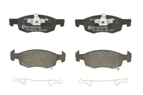 Комплект гальмівних колодок передн, OPEL CORSA E, CORSA E/HATCHBACK 1.0-1.6 09.14- ATE 13.0460-7310.2