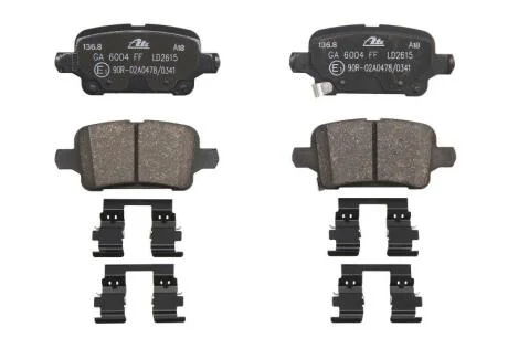 Керамічні гальмівні колодки задн, CHEVROLET BOLT, VOLT OPEL AMPERA-E, ASTRA K, ASTRA K/KOMBI, INSIGNIA B, INSIGNIA B COUNTRY, INSIGNIA B GRAND SPORT 1.0-Electric 06.15- ATE 13.0470-2615.2