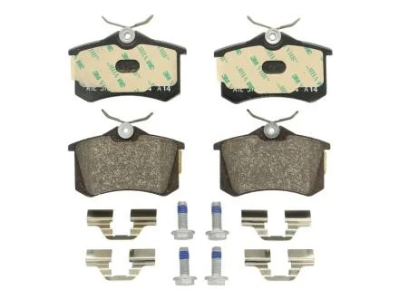 Керамічні гальмівні колодки задн (з комплектуючими з гвинтами гальмівного супорта), AUDI A2, A3, TT RENAULT MEGANE II, THALIA II, TWINGO II SEAT AROSA, CORDOBA, CORDOBA VARIO 1.0-3.2 05.86- ATE 13.0470-2894.2