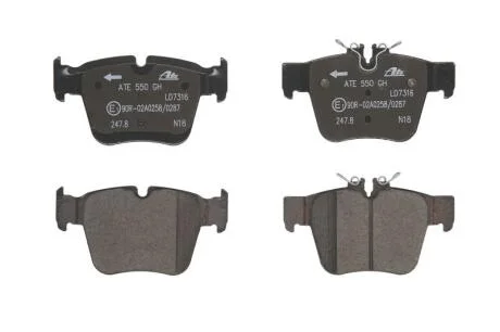 Керамічні гальмівні колодки задн, MERCEDES C (A205), C (C205), C T-MODEL (S205), C (W205), GLC (C253), GLC (X253) 2.0-Electric 04.15-04.23 ATE 13.0470-7316.2