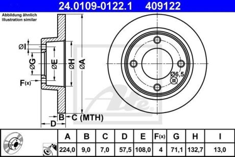 - Гальмівний диск ATE 24.0109-0122.1