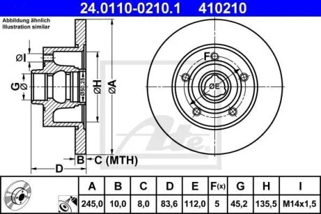 - Гальмівний диск ATE 24.0110-0210.1