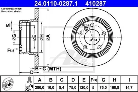 - Гальмівний диск ATE 24.0110-0287.1