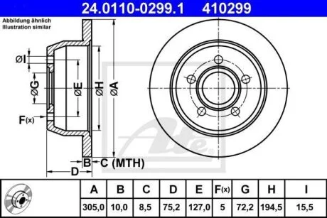 - Гальмівний диск ATE 24.0110-0299.1