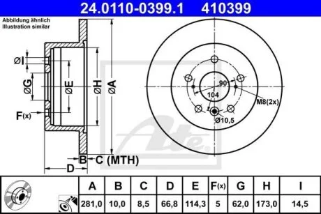 Гальмівний диск ATE 24.0110-0399.1