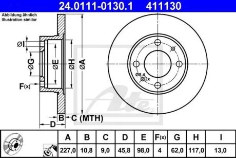 - Гальмівний диск ATE 24.0111-0130.1