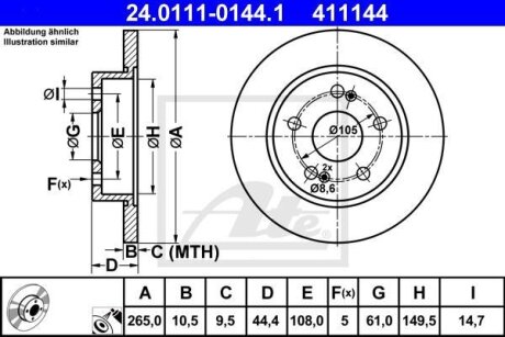 - Гальмівний диск ATE 24.0111-0144.1