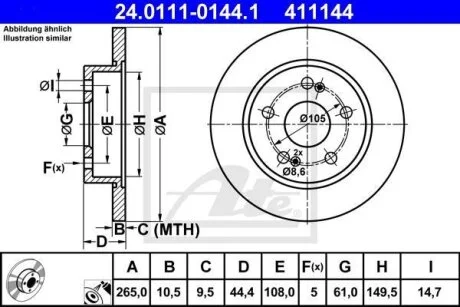 - Гальмівний диск ATE 24.0111-0144.1