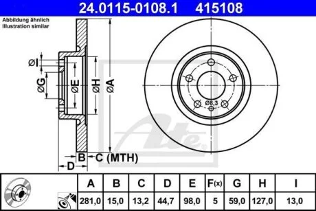 - Гальмівний диск ATE 24.0115-0108.1