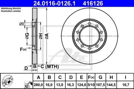 - Гальмівний диск ATE 24.0116-0126.1