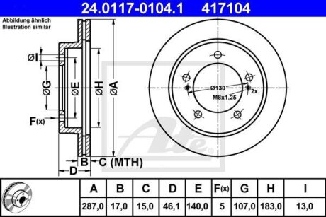 - Гальмівний диск ATE 24.0117-0104.1