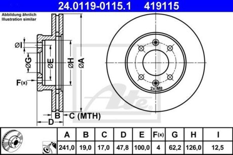 - Гальмівний диск ATE 24.0119-0115.1