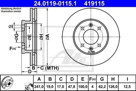 - Гальмівний диск ATE 24.0119-0115.1