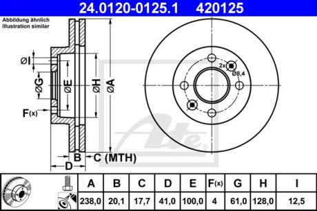 - Гальмівний диск ATE 24.0120-0125.1