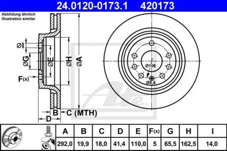 - Гальмівний диск ATE 24.0120-0173.1
