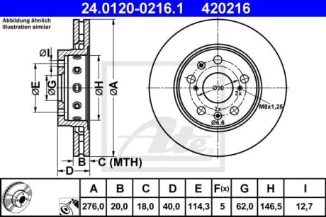- Гальмівний диск ATE 24.0120-0216.1