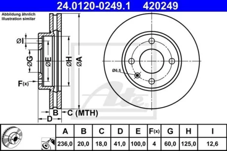 - Гальмівний диск ATE 24.0120-0249.1