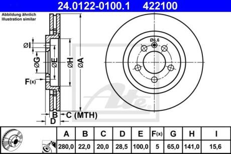 - Гальмівний диск ATE 24.0122-0100.1
