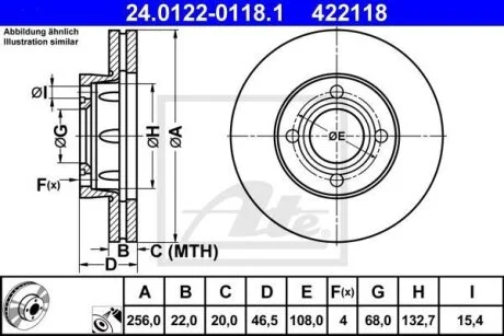 - Гальмівний диск ATE 24.0122-0118.1