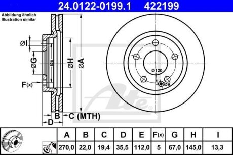 - Гальмівний диск ATE 24.0122-0199.1