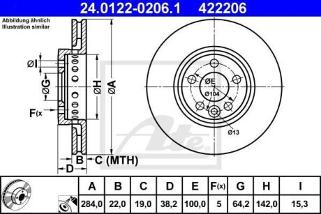 - Гальмівний диск ATE 24.0122-0206.1