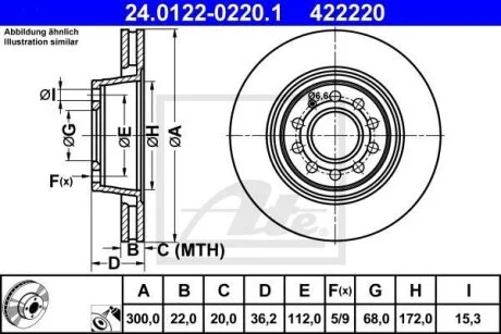- Гальмівний диск ATE 24.0122-0220.1
