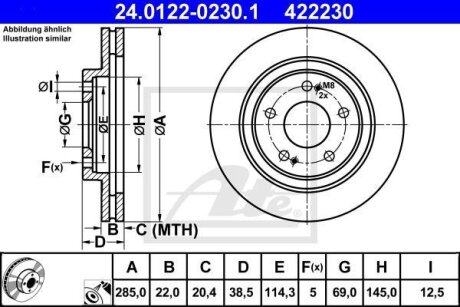 - Гальмівний диск ATE 24.0122-0230.1