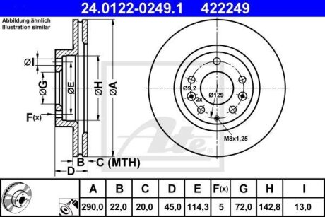 - Гальмівний диск ATE 24.0122-0249.1