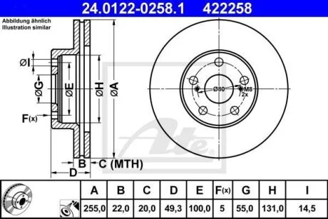 - Гальмівний диск ATE 24.0122-0258.1