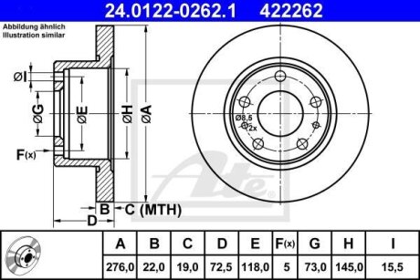 - Гальмівний диск ATE 24.0122-0262.1