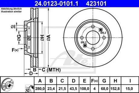 - Гальмівний диск ATE 24.0123-0101.1