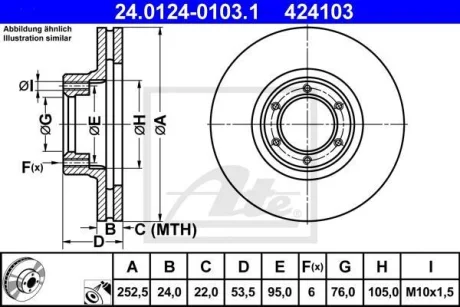 - Гальмівний диск ATE 24.0124-0103.1