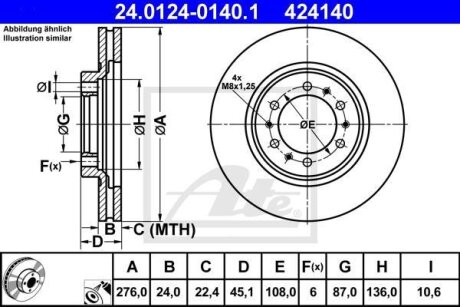 - Гальмівний диск ATE 24.0124-0140.1