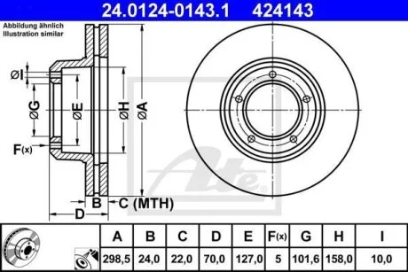 - Гальмівний диск ATE 24.0124-0143.1