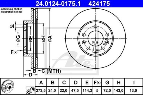 - Гальмівний диск ATE 24.0124-0175.1