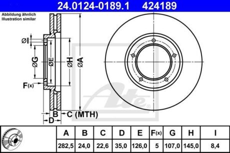 - Гальмівний диск ATE 24.0124-0189.1