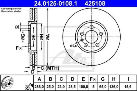 - Гальмівний диск ATE 24.0125-0108.1