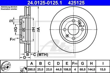 - Гальмівний диск ATE 24.0125-0125.1